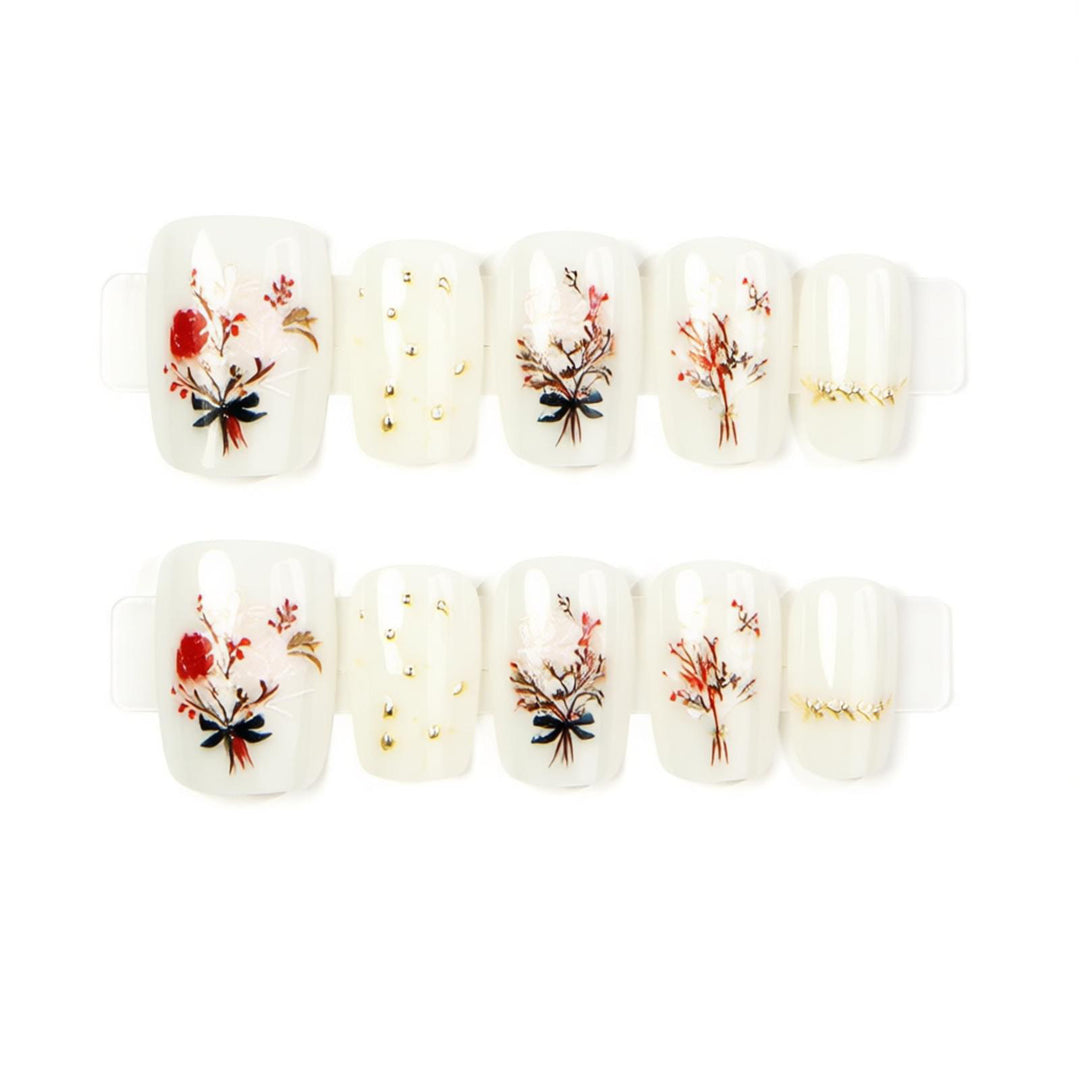 Floral Decorative Press-On Nail Art Set Stornfield