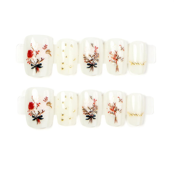 Floral Decorative Press-On Nail Art Set Stornfield