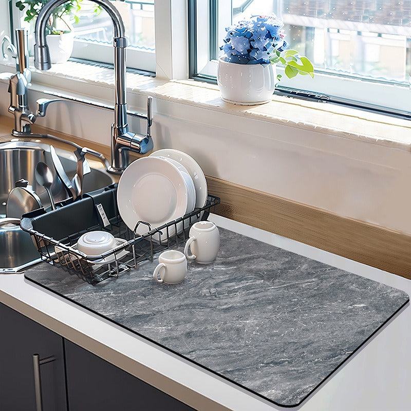 Stylish Marble-Effect Kitchen Mat Stornfield