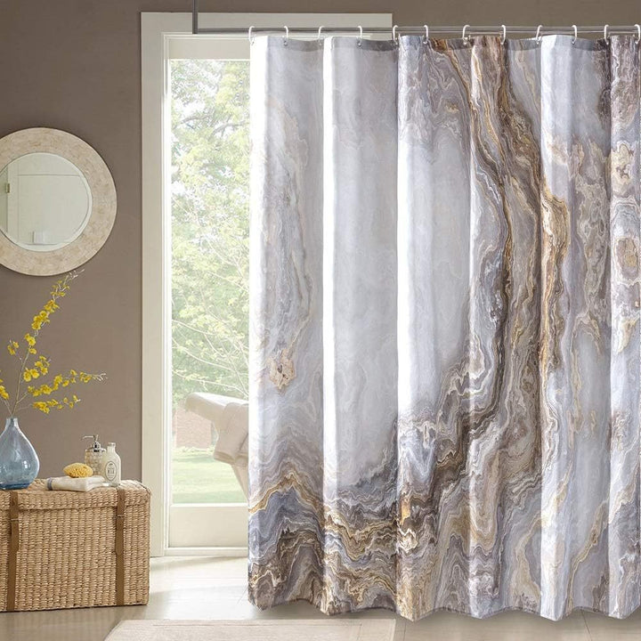 Artistic Marble Print Shower Curtain Stornfield