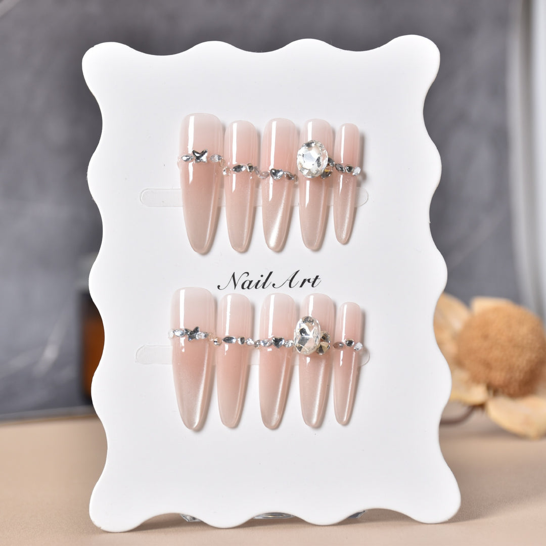 Crystal-Embellished Press-On Nail Extensions Stornfield