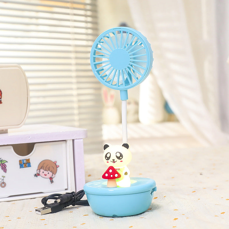 Women Portable Hand Fan with LED Panda Design Stornfield