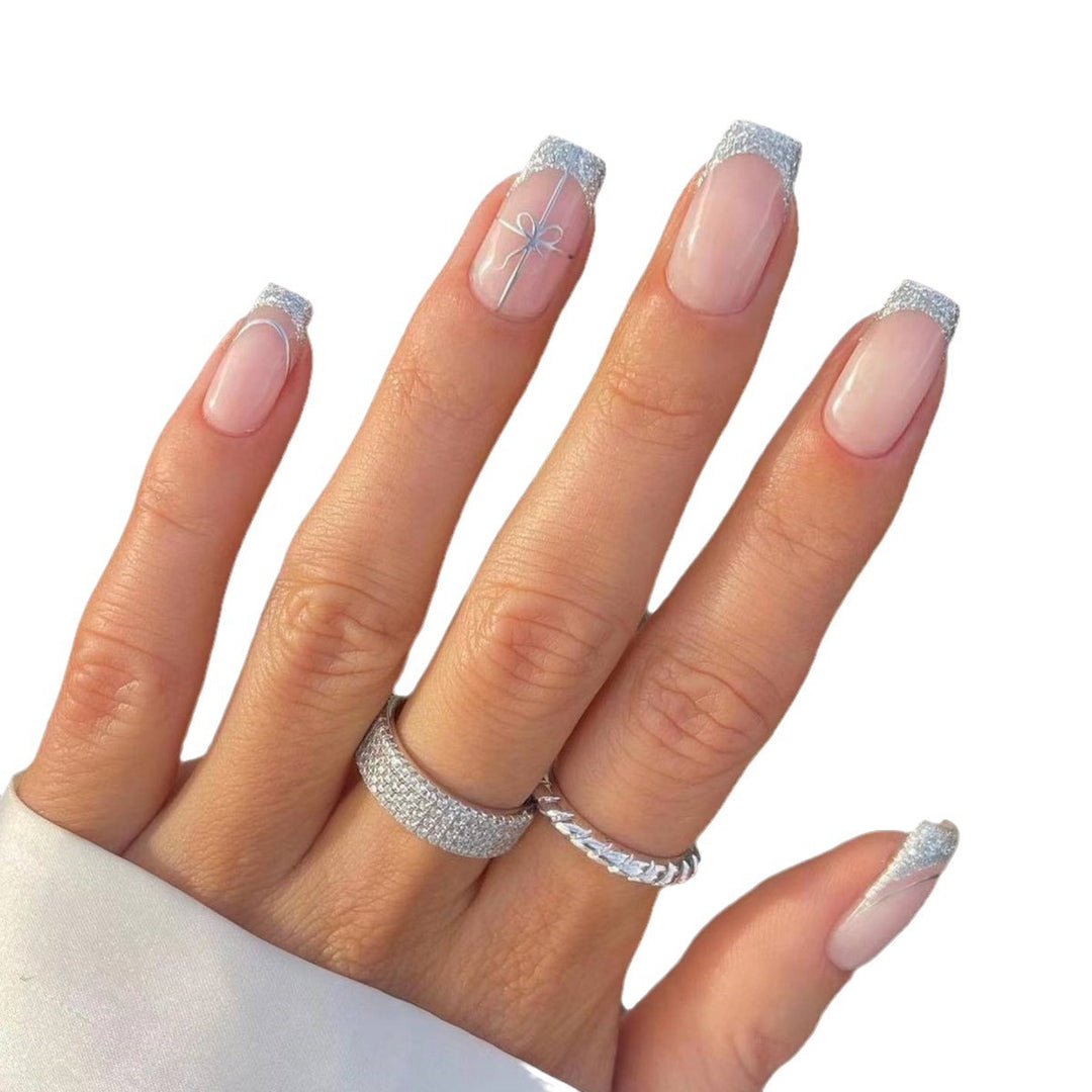 Elegant French Tip Press-On Nail Extensions Stornfield