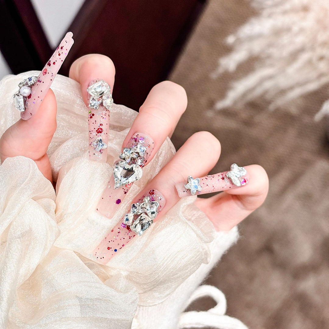 Glamorous Glitter Press-On Nail Tips