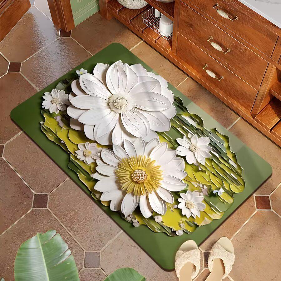 Decorative 3D Floral Bath Mat