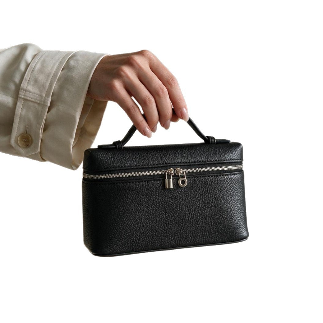 Compact Boxy Top-Handle Vanity Bag