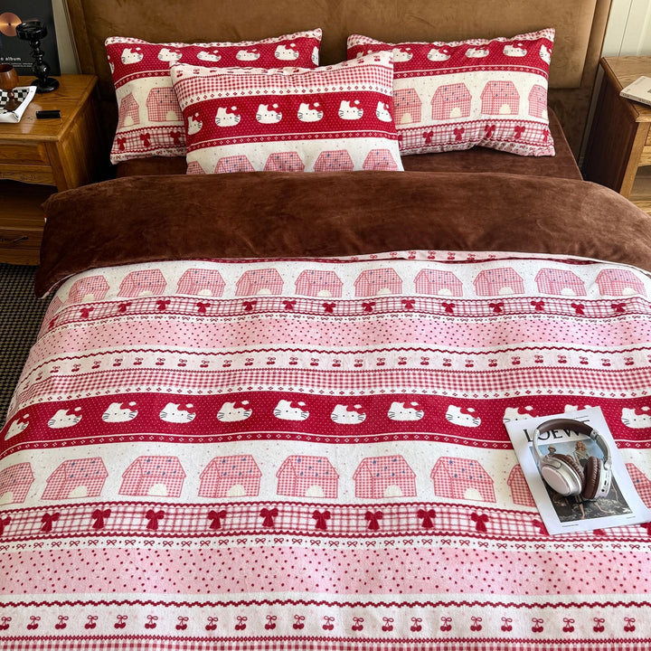 Cute Themed Flannel Bedding Set