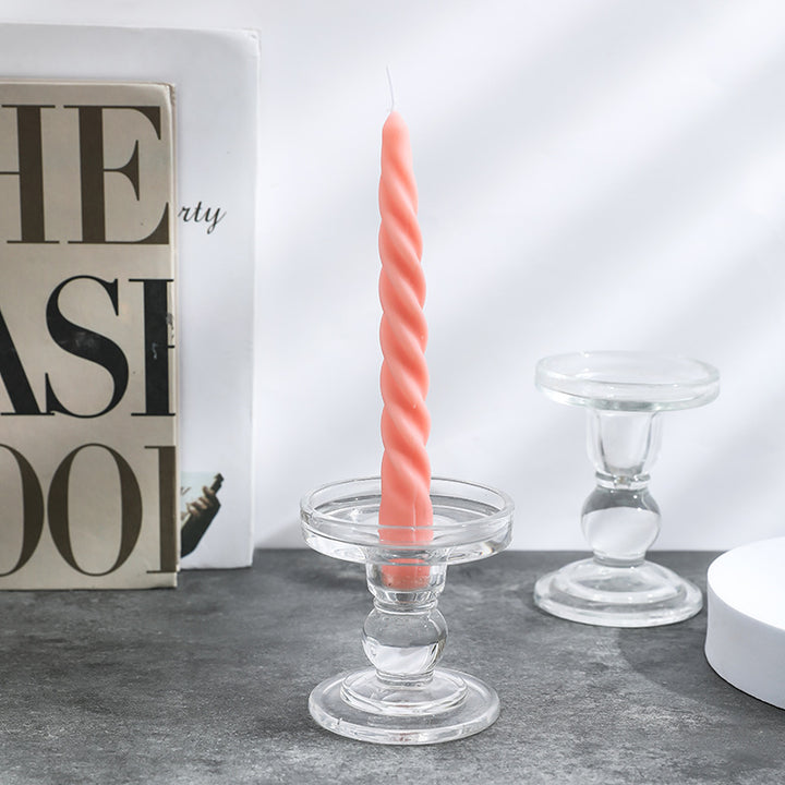 Pressed Glass Pedestal Candle Holder for Taper & Pillar Candles