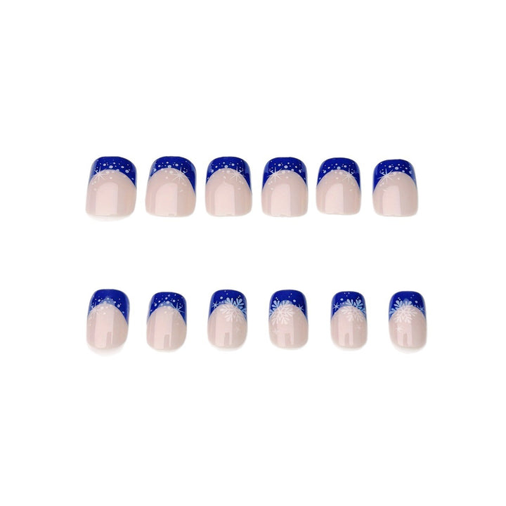 Glittering artificial nails in winter snowflake design Stornfield