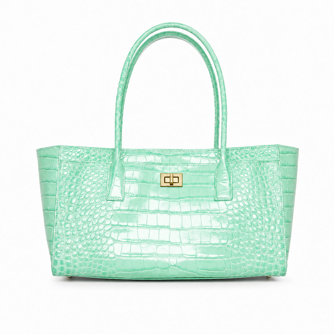 Elegant Crocodile Pattern Tote Bag