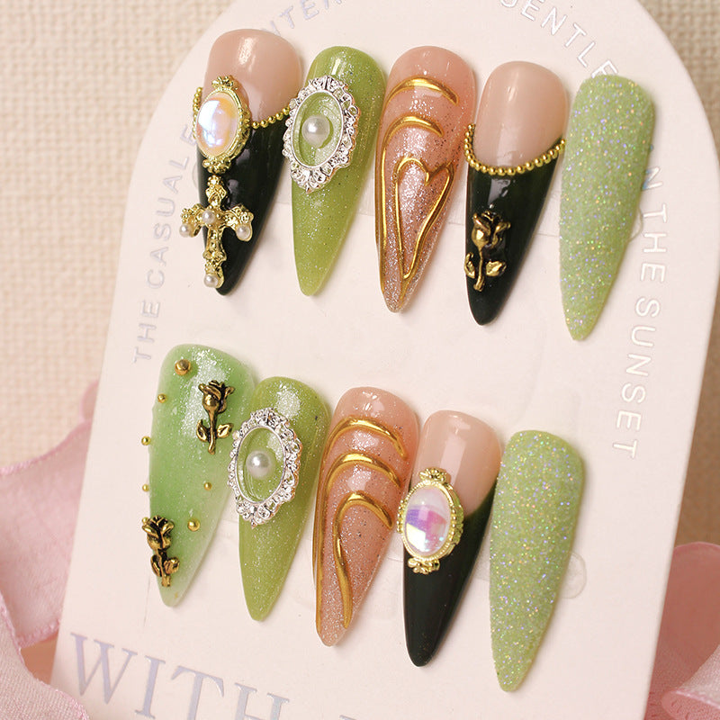 Artificial nail set with luxurious decorations Stornfield