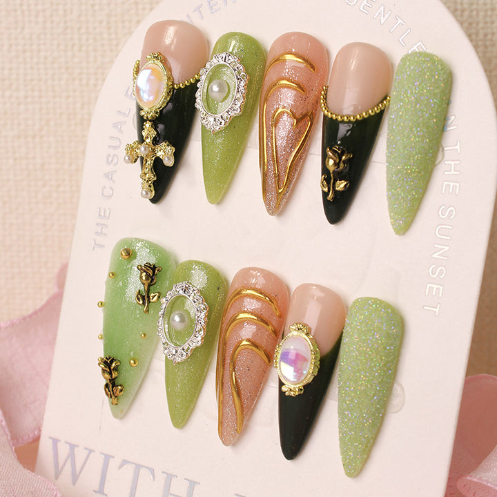 Artificial nail set with luxurious decorations Stornfield