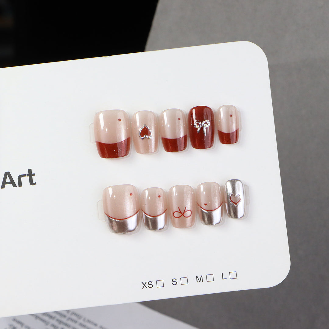 Artistic Press-On Nail Art Set with Decorative Accents Stornfield