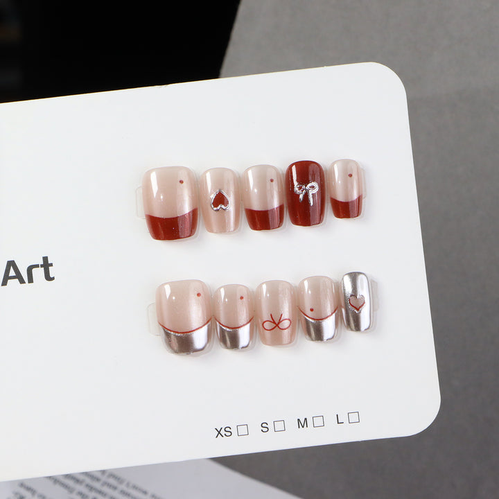 Artistic Press-On Nail Art Set with Decorative Accents Stornfield