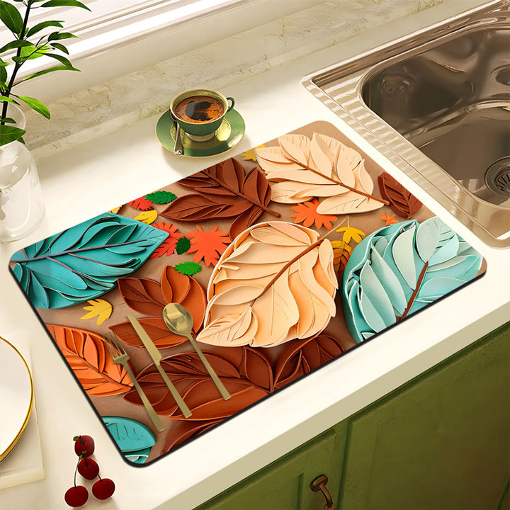 Floral Design Anti-Slip Kitchen Mat