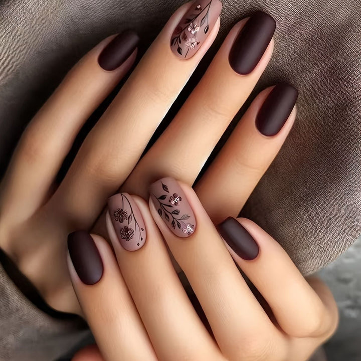 Floral Art Acrylic Nail Set Stornfield
