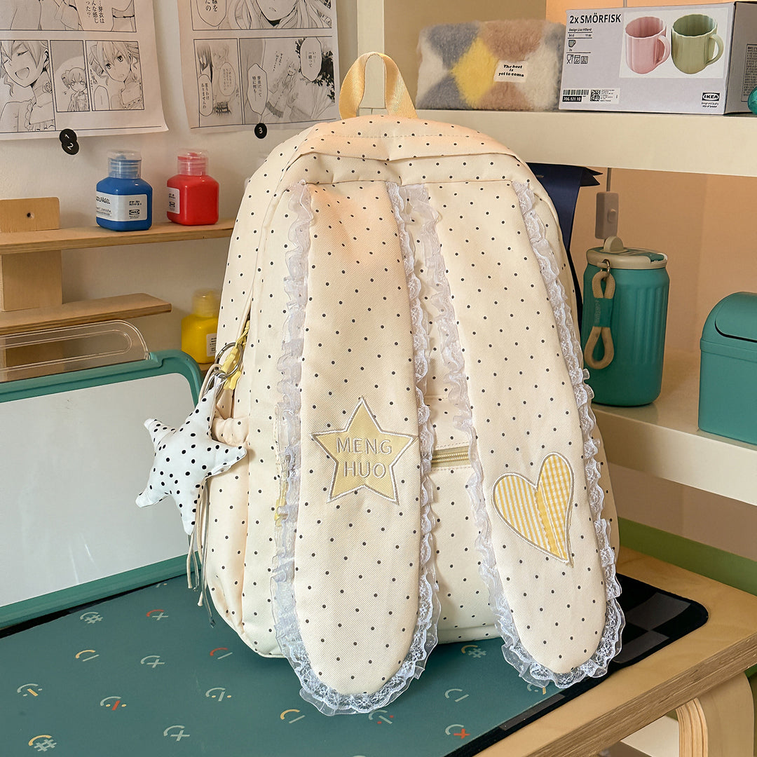 Cute Bunny-Ear Design Embellished Backpack Stornfield