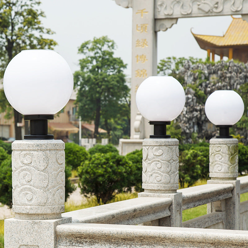 Modern Stainless Steel Globe Fence Post Lighting Fixtures Stornfield