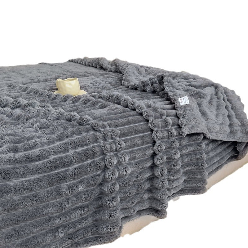 Women High-pile Cozy Blanket with Wave Pattern Stornfield