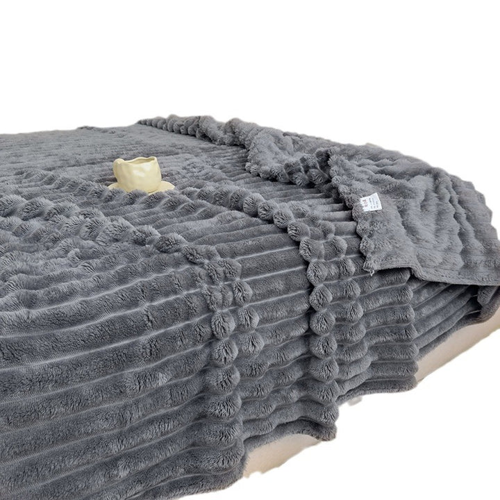 Women High-pile Cozy Blanket with Wave Pattern Stornfield