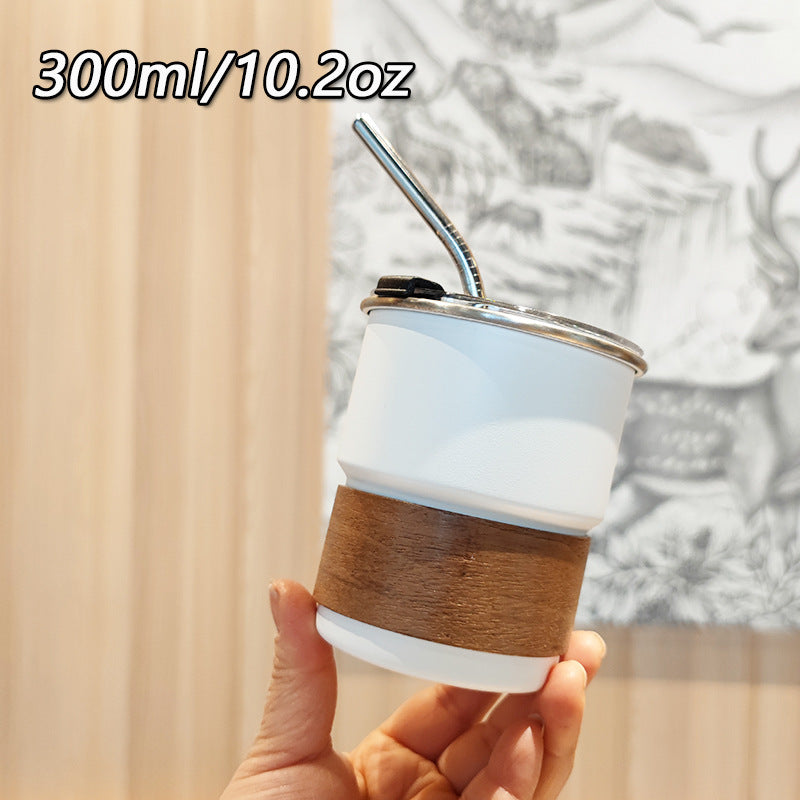 Ladies stylish stainless steel drinking cups with wood application Stornfield