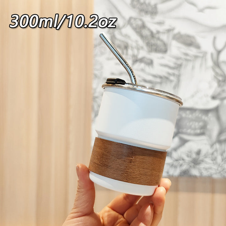 Ladies stylish stainless steel drinking cups with wood application Stornfield