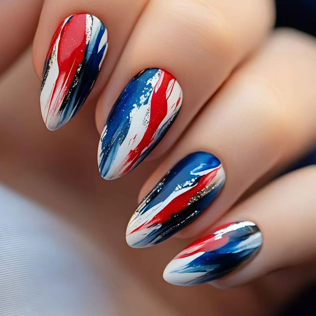 Artificial Nail Art with Abstract Color Design Stornfield