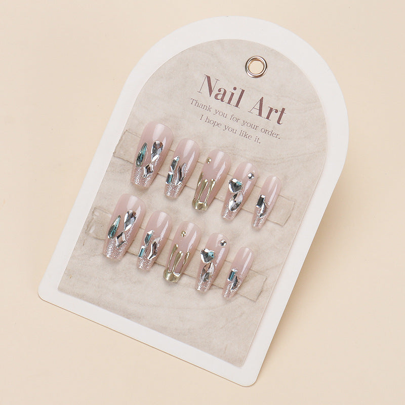 Decorative Rhinestone-Embellished Press-On Nail Art Stornfield