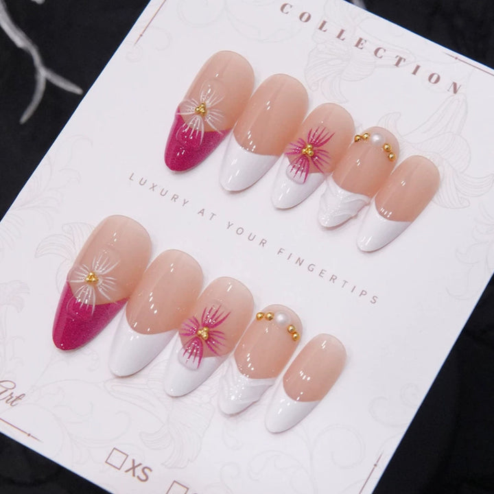 Elegant Floral Design Press-On Nails