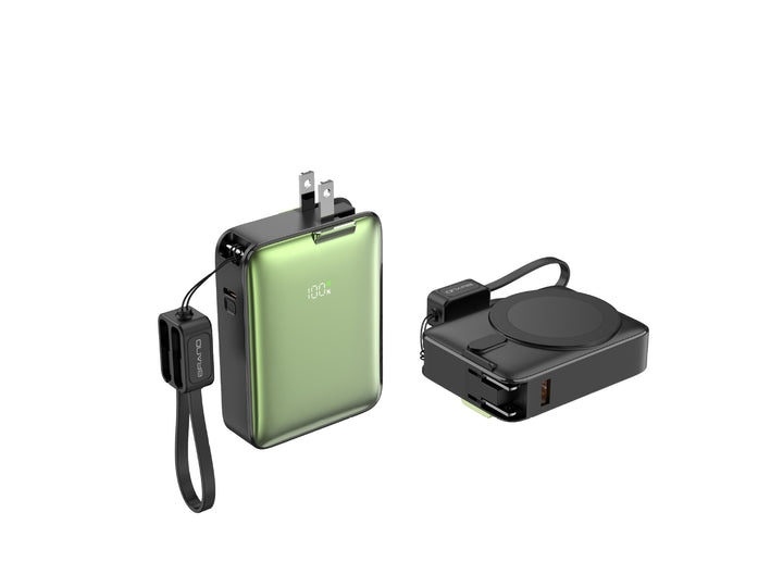 Portable power bank with integrated magnetic charger and smart LED display Stornfield