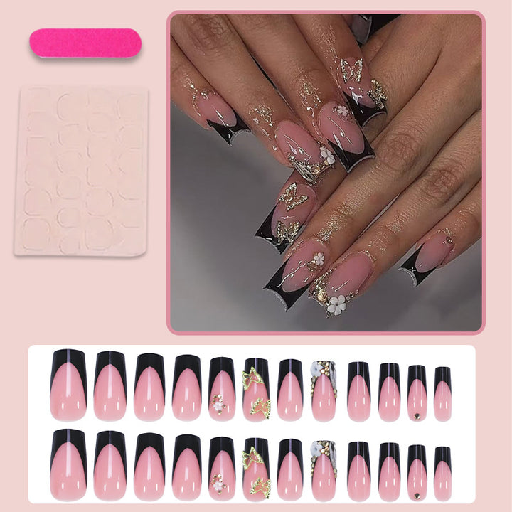 Creative nail art set with romantic floral designs and glamorous accents Stornfield