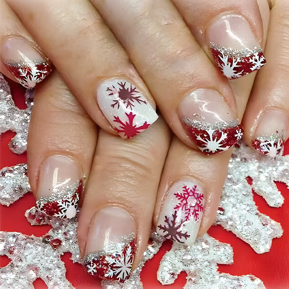 Snowflake Pattern Glitter Gel Nail Art Set Stornfield