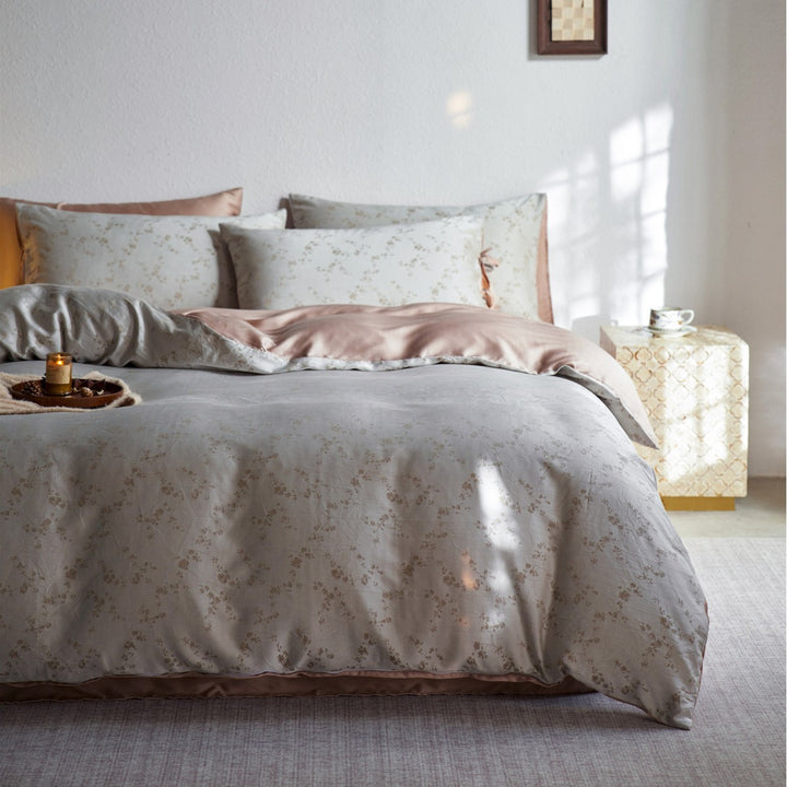 Reversible Satin-Back Jacquard Duvet Cover Set