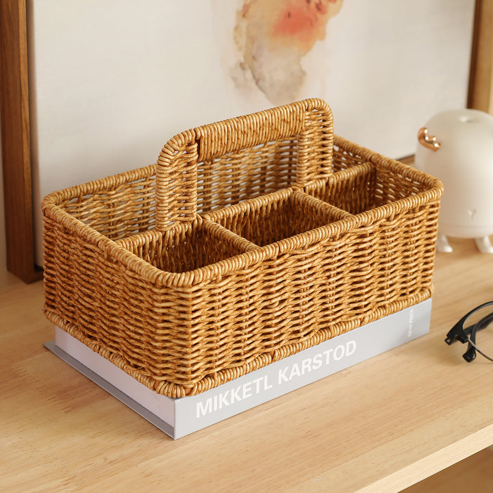 Unisex storage basket with compartments and practical carrying handle Stornfield