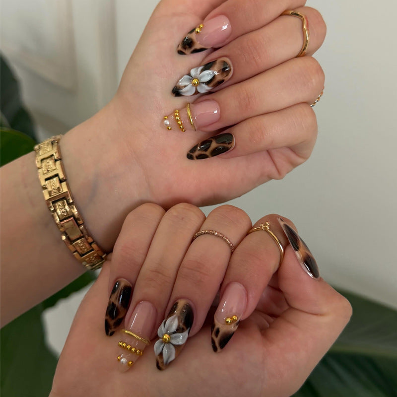Artistic Faux Leopard Print Press-On Nails Stornfield