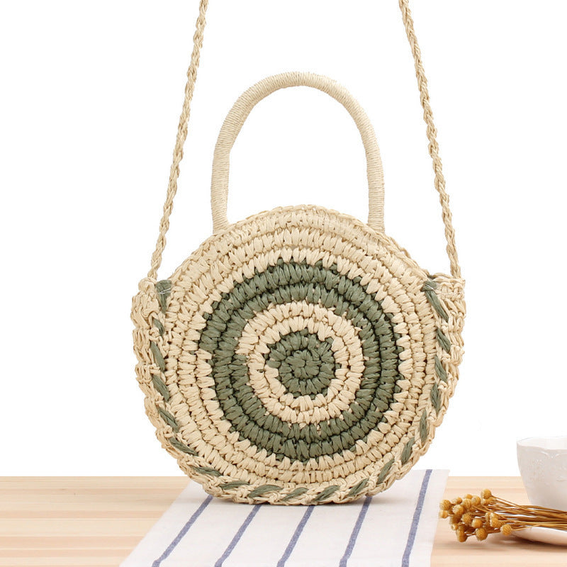 Round Bast Crossbody Bag with Spiral Design Stornfield