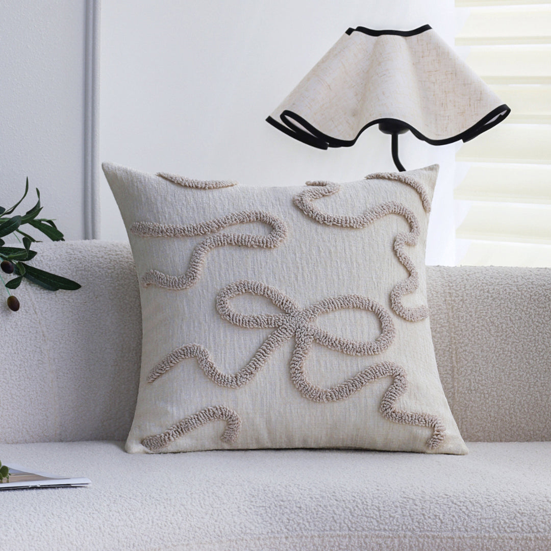 Decorative pillow with playful wave pattern