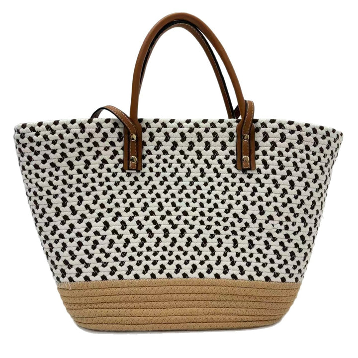 Large beach bag with faux leather handles Stornfield