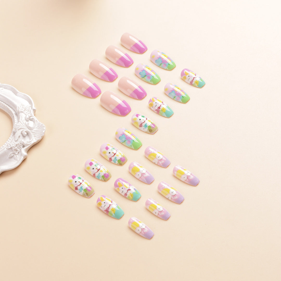 Artistic Spring-Themed Press-On Nail Art Stornfield