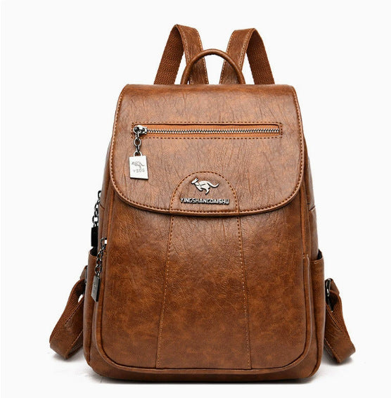 Stylish Multi-Pocket Leather Backpack Stornfield