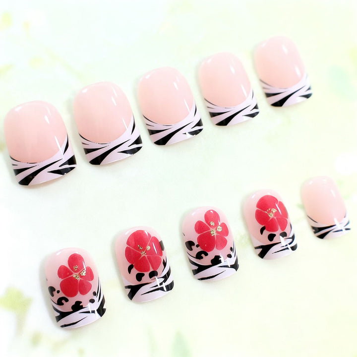 Floral French Nail Art Extensions Stornfield