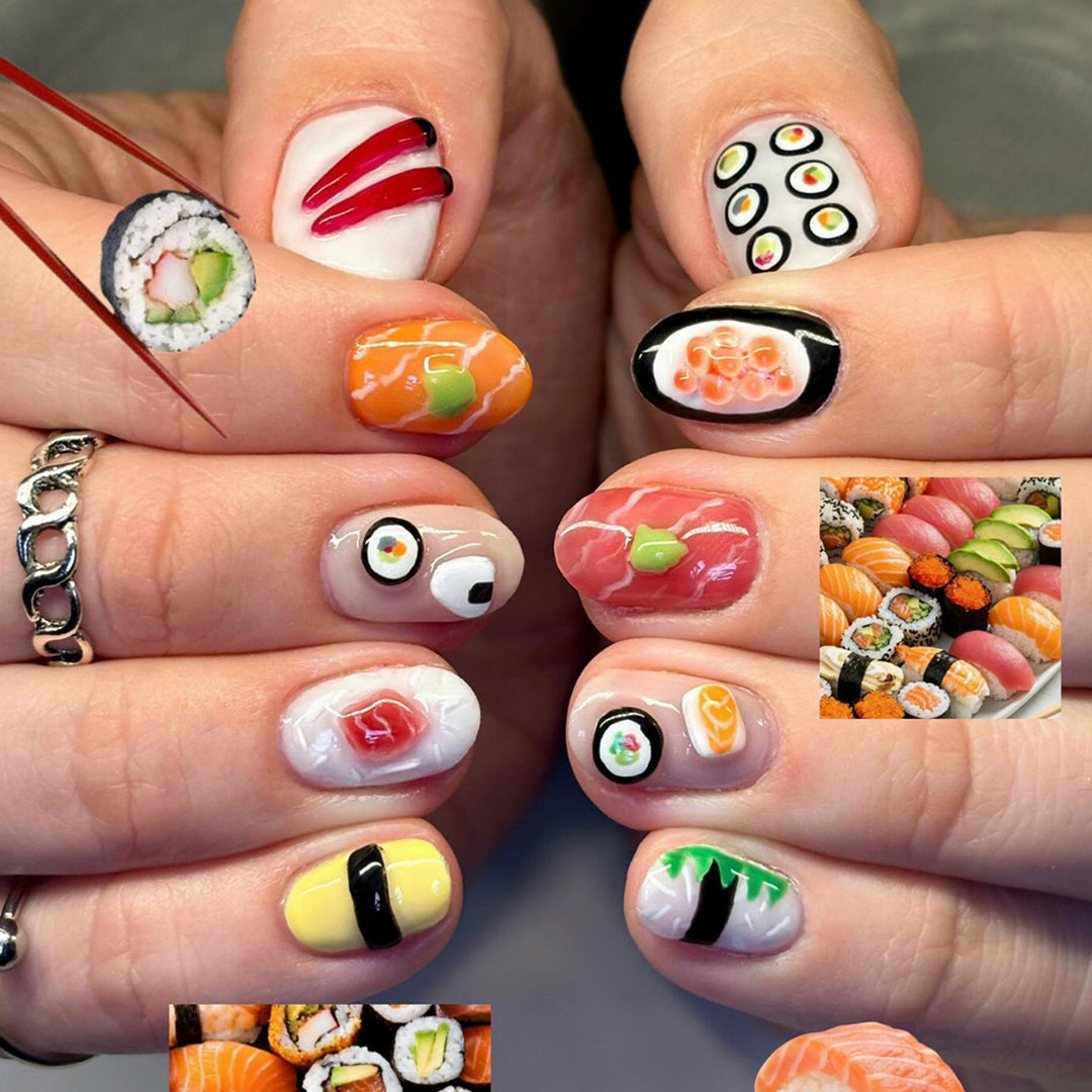 Artful Nail Art in Sushi Design Stornfield