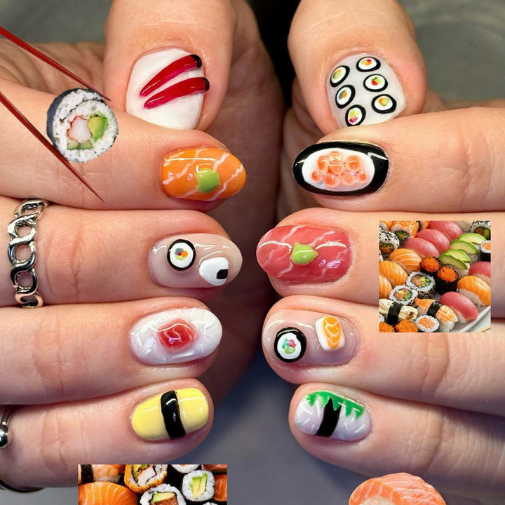 Artful Nail Art in Sushi Design Stornfield