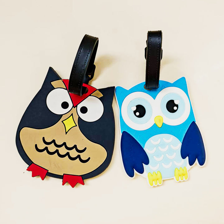 Unisex Luggage Tag in Artistic Owl Design Bowlift