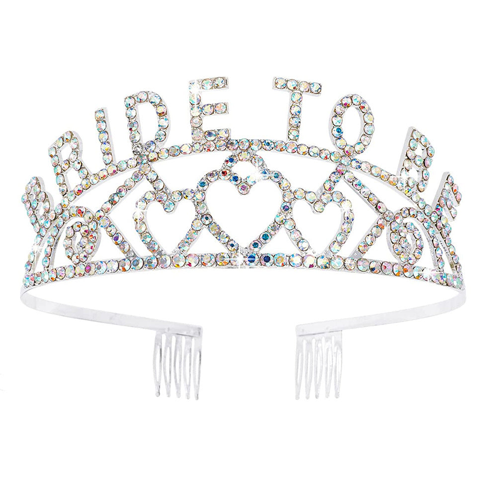 Women's Glittering Tiara with Heart Motifs Stornfield
