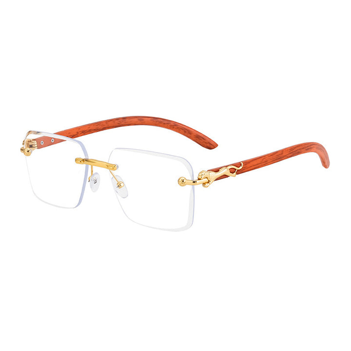 Women’s Fashion Square Sunglasses with Elegant Wooden Arms Stornfield