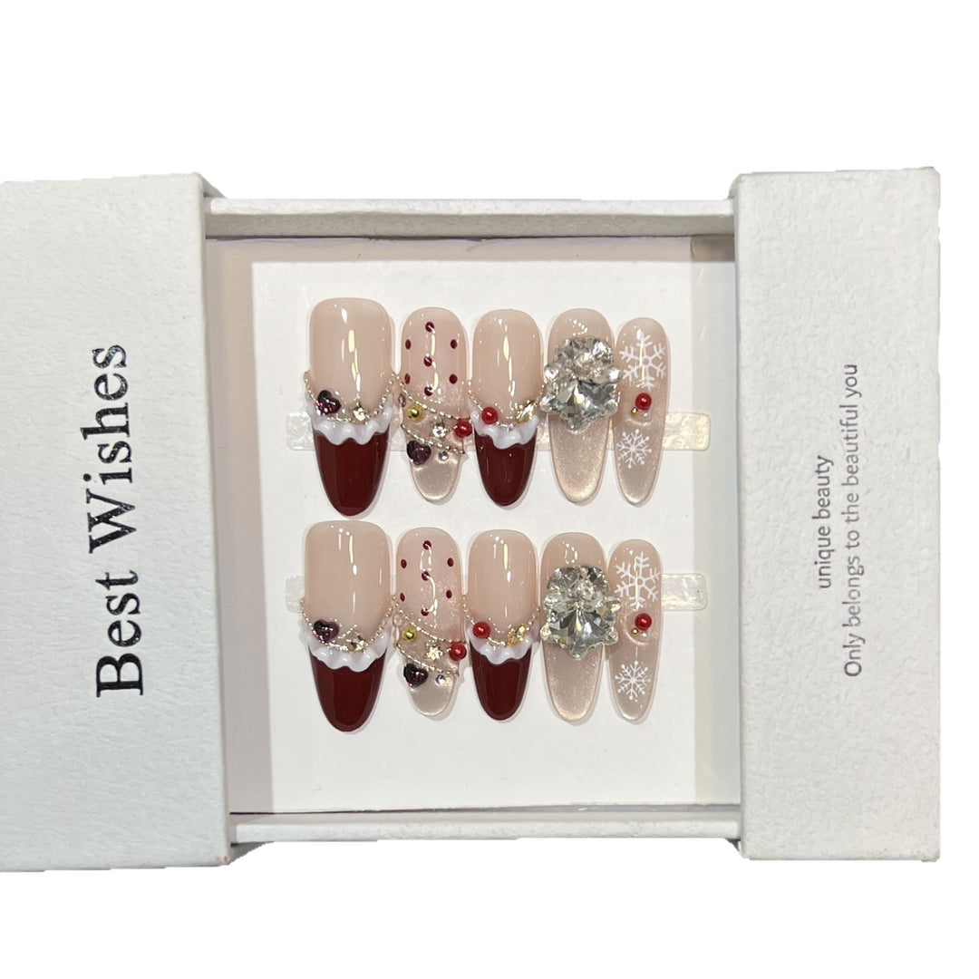Festive-Themed Press-On Nail Art Set Stornfield
