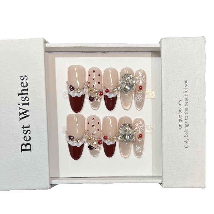 Festive-Themed Press-On Nail Art Set Stornfield