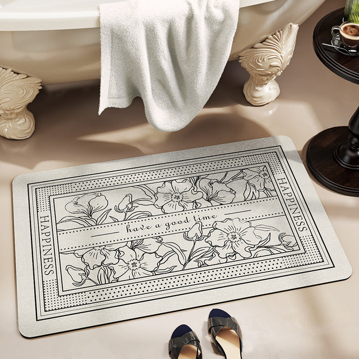 Floral Inspirational Bath Mat