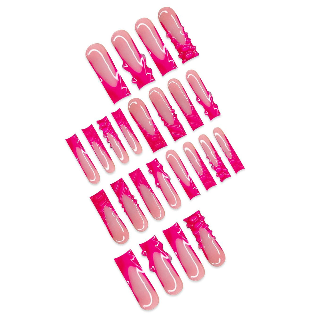 Artistic Long Press-On Nail Set with Unique Design Stornfield